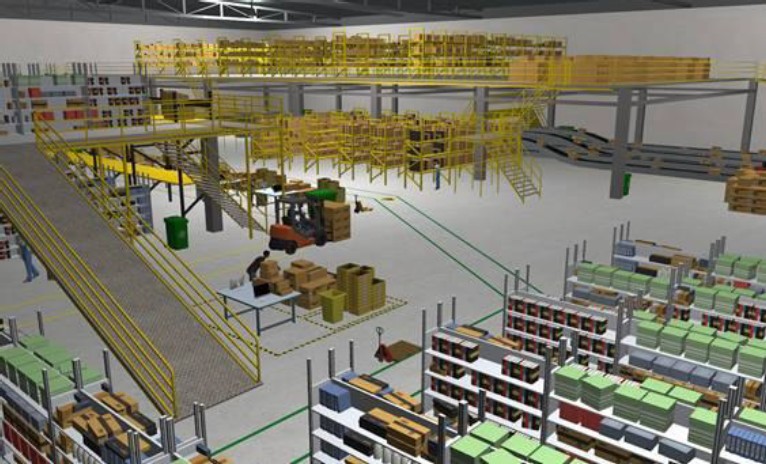 Amazon Warehouse Scene